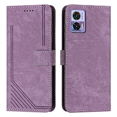 Custodia Portafoglio In Pelle Cover con Supporto Y08X per Motorola Moto Edge 30 Lite 5G Viola