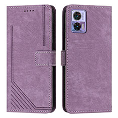 Custodia Portafoglio In Pelle Cover con Supporto Y08X per Motorola Moto Edge 30 Neo 5G Viola