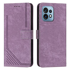 Custodia Portafoglio In Pelle Cover con Supporto Y08X per Motorola Moto Edge 40 Pro 5G Viola