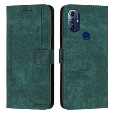 Custodia Portafoglio In Pelle Cover con Supporto Y08X per Motorola Moto G Play Gen 2 Verde