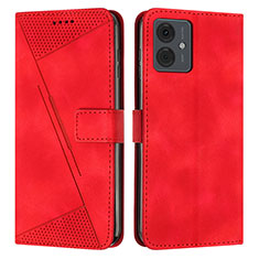 Custodia Portafoglio In Pelle Cover con Supporto Y08X per Motorola Moto G14 Rosso