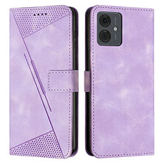 Custodia Portafoglio In Pelle Cover con Supporto Y08X per Motorola Moto G14 Viola