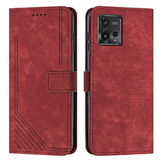 Custodia Portafoglio In Pelle Cover con Supporto Y08X per Motorola Moto G72 Rosso