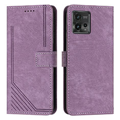 Custodia Portafoglio In Pelle Cover con Supporto Y08X per Motorola Moto G72 Viola