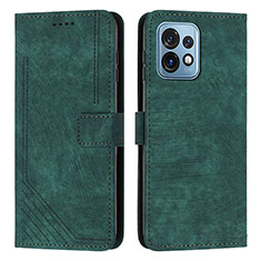 Custodia Portafoglio In Pelle Cover con Supporto Y08X per Motorola Moto X40 5G Verde