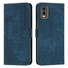 Custodia Portafoglio In Pelle Cover con Supporto Y08X per Nokia C210 Blu