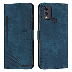 Custodia Portafoglio In Pelle Cover con Supporto Y08X per Nokia C22 Blu