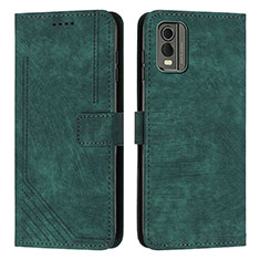 Custodia Portafoglio In Pelle Cover con Supporto Y08X per Nokia C32 Verde