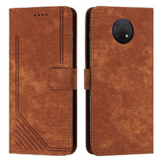 Custodia Portafoglio In Pelle Cover con Supporto Y08X per Nokia G10 Marrone