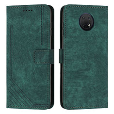 Custodia Portafoglio In Pelle Cover con Supporto Y08X per Nokia G10 Verde