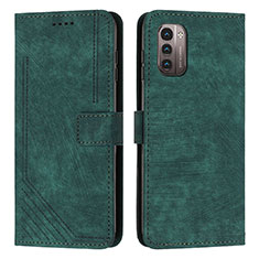 Custodia Portafoglio In Pelle Cover con Supporto Y08X per Nokia G21 Verde