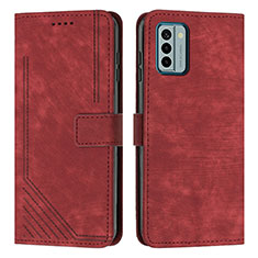 Custodia Portafoglio In Pelle Cover con Supporto Y08X per Nokia G22 Rosso