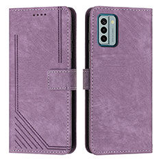 Custodia Portafoglio In Pelle Cover con Supporto Y08X per Nokia G22 Viola