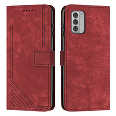 Custodia Portafoglio In Pelle Cover con Supporto Y08X per Nokia G42 5G Rosso