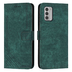 Custodia Portafoglio In Pelle Cover con Supporto Y08X per Nokia G42 5G Verde