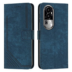 Custodia Portafoglio In Pelle Cover con Supporto Y08X per Oppo Reno10 Pro+ Plus 5G Blu