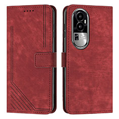 Custodia Portafoglio In Pelle Cover con Supporto Y08X per Oppo Reno10 Pro+ Plus 5G Rosso