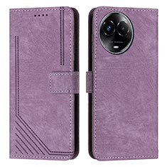 Custodia Portafoglio In Pelle Cover con Supporto Y08X per Realme 11 5G Viola