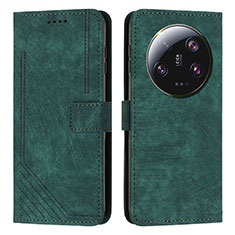 Custodia Portafoglio In Pelle Cover con Supporto Y08X per Xiaomi Mi 13 Ultra 5G Verde