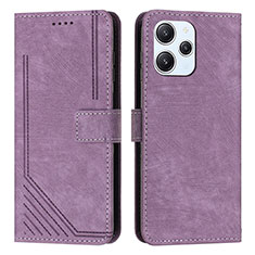 Custodia Portafoglio In Pelle Cover con Supporto Y08X per Xiaomi Redmi 12 4G Viola