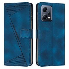 Custodia Portafoglio In Pelle Cover con Supporto Y08X per Xiaomi Redmi Note 12 Explorer Blu