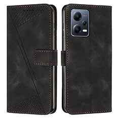 Custodia Portafoglio In Pelle Cover con Supporto Y08X per Xiaomi Redmi Note 12 Pro+ Plus 5G Nero