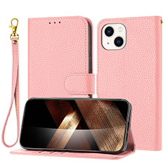 Custodia Portafoglio In Pelle Cover con Supporto Y09X per Apple iPhone 14 Oro Rosa