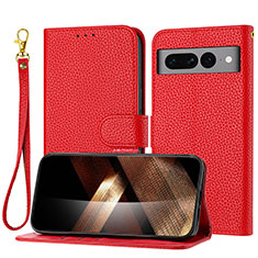 Custodia Portafoglio In Pelle Cover con Supporto Y09X per Google Pixel 7 Pro 5G Rosso