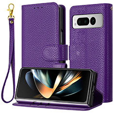 Custodia Portafoglio In Pelle Cover con Supporto Y09X per Google Pixel Fold 5G Viola