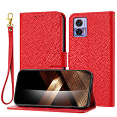 Custodia Portafoglio In Pelle Cover con Supporto Y09X per Motorola Moto Edge 30 Lite 5G Rosso