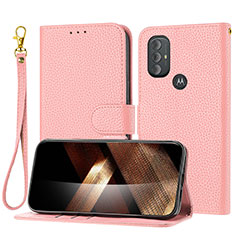 Custodia Portafoglio In Pelle Cover con Supporto Y09X per Motorola Moto G Play (2023) Oro Rosa