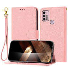 Custodia Portafoglio In Pelle Cover con Supporto Y09X per Motorola Moto G30 Oro Rosa