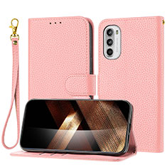 Custodia Portafoglio In Pelle Cover con Supporto Y09X per Motorola Moto G31 Oro Rosa