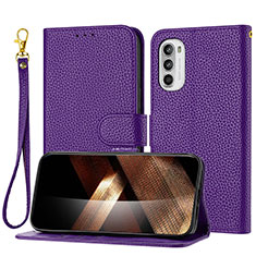 Custodia Portafoglio In Pelle Cover con Supporto Y09X per Motorola Moto G31 Viola