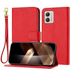 Custodia Portafoglio In Pelle Cover con Supporto Y09X per Motorola Moto G53 5G Rosso