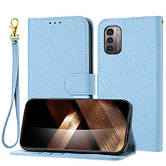 Custodia Portafoglio In Pelle Cover con Supporto Y09X per Nokia G11 Blu