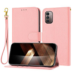 Custodia Portafoglio In Pelle Cover con Supporto Y09X per Nokia G11 Oro Rosa