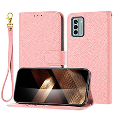 Custodia Portafoglio In Pelle Cover con Supporto Y09X per Nokia G22 Oro Rosa