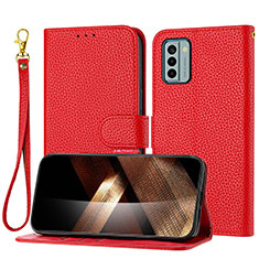 Custodia Portafoglio In Pelle Cover con Supporto Y09X per Nokia G22 Rosso