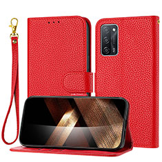 Custodia Portafoglio In Pelle Cover con Supporto Y09X per Oppo A55 5G Rosso