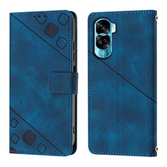 Custodia Portafoglio In Pelle Cover con Supporto YB1 per Huawei Honor 90 Lite 5G Blu