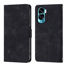 Custodia Portafoglio In Pelle Cover con Supporto YB1 per Huawei Honor 90 Lite 5G Nero