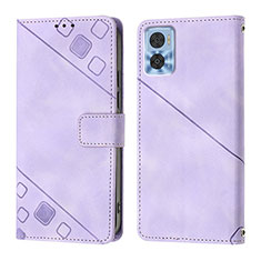 Custodia Portafoglio In Pelle Cover con Supporto YB1 per Motorola Moto E22i Viola