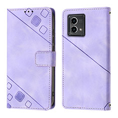 Custodia Portafoglio In Pelle Cover con Supporto YB1 per Motorola Moto G 5G (2023) Viola