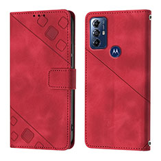 Custodia Portafoglio In Pelle Cover con Supporto YB1 per Motorola Moto G Play (2023) Rosso