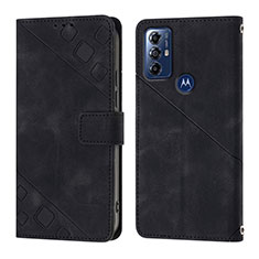 Custodia Portafoglio In Pelle Cover con Supporto YB1 per Motorola Moto G Power (2022) Nero