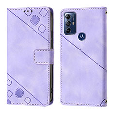 Custodia Portafoglio In Pelle Cover con Supporto YB1 per Motorola Moto G Power (2022) Viola