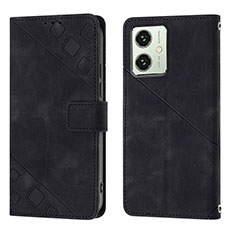 Custodia Portafoglio In Pelle Cover con Supporto YB1 per Motorola Moto G54 5G Nero