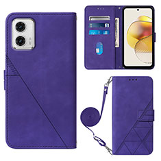 Custodia Portafoglio In Pelle Cover con Supporto YB1 per Motorola Moto G73 5G Viola