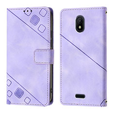 Custodia Portafoglio In Pelle Cover con Supporto YB1 per Nokia C100 Viola